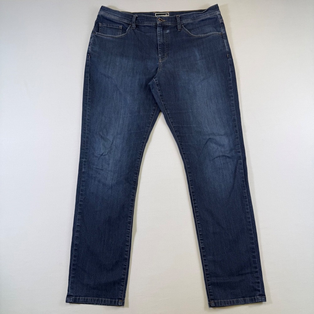 Travis Mathew Featherweight Jeans Mens 36x32 Blue Stretch Straight Leg 5-Pocket